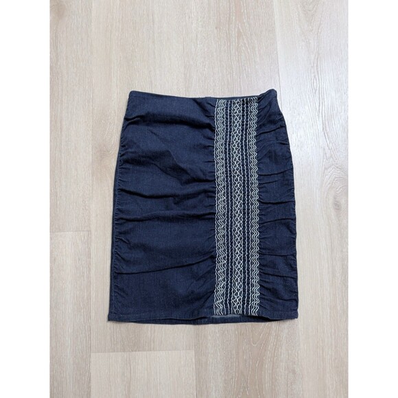 Vivienne Tam Dresses & Skirts - Archival Vivienne Tam Y2K Smocked Denim Skirt - Size 0 (Fits S 2) Vintage